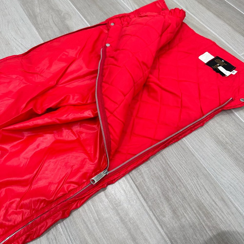 Vintage Sir Jac Nylon Puffer Side Zip Button Pants in Red Unisex Men’s Size M - Picture 9 of 16